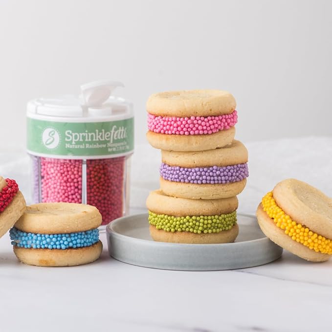 Sweets Indeed Dye Free Rainbow Nonpareils 6 Cell Set – Decorative Sprinkles for Baking & Decorating Cupcakes, Cookies, Cakes & Desserts – 2.75 ounces