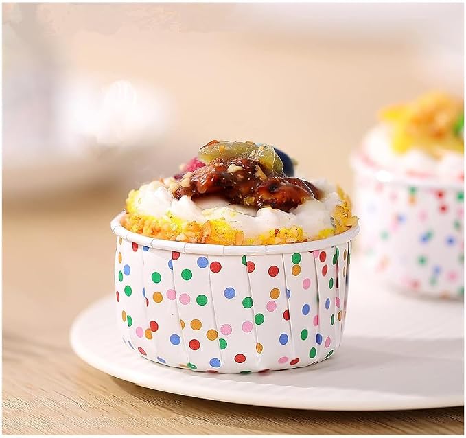 50 Pack Cupcake Cups with Lids, Foil Cupcake Muffin Liners Wrappers, Disposable Muffin Baking Cups Tins, Mini Cake Pans Containers Holder for Wedding Birthday Party
