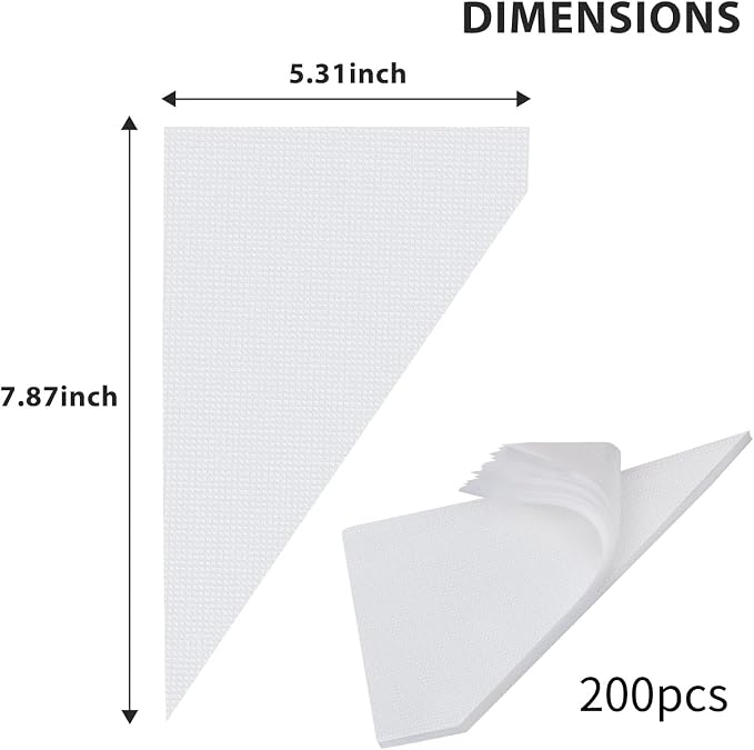 Disposable Small Piping Bags, 8 Inch, 200 Count, Extra Durable, Anti Burst, for Cream Frosting, Cake & Dessert Decorations