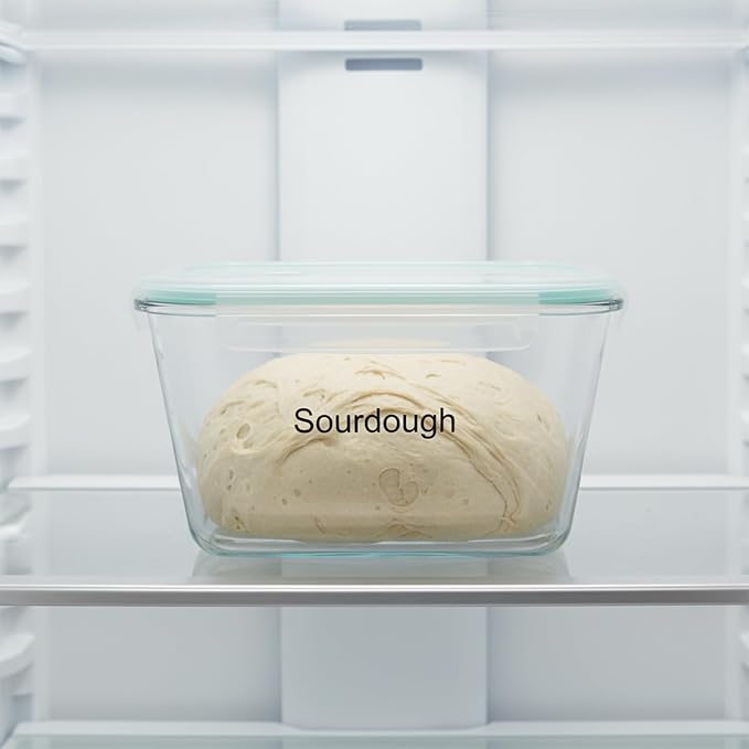 2.6L/88 oz Sourdough Starter Jar, Large Glass Jar with Airtight Lid, Sourdough Bread Baking Supplies, Sour Dough Starter Tools Kit, Wide Mouth Fermentation Jar, Kitchen Food Storage Container