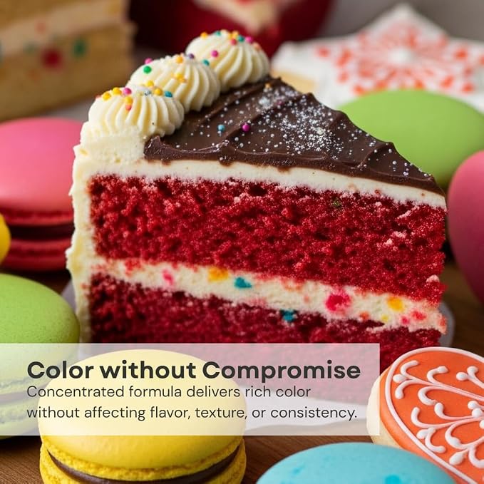 Chefmaster Bright Red Liqua-Gel® Food Coloring | Vibrant Color | Professional-Grade Dye for Icing, Frosting, Fondant | Baking & Decorating | Fade-Resistant | Easy-to-Use | Made in USA | 2.3 oz