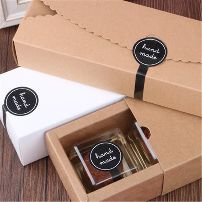 Beyonday 200pcs Handmade Lollipop Baking Stickers for Cake Box/Tins/Jars/Coffee Cups/Bottles, Long Label Lollipop Sealing Bakery Stickers for Gift Wrapping Self-Adhesive Tamper Evident Seal Labels
