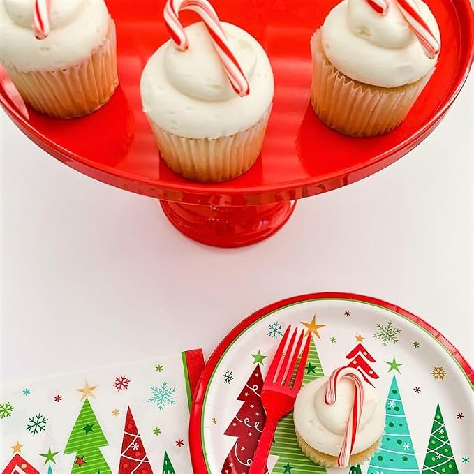 Sprinkles & Confetti 11" Red Cake Stand – Premium Melamine Dessert Display for Weddings, Valentine’s Day, Holiday Parties | Elegant Reusable Serving Tray for Cakes & Treats