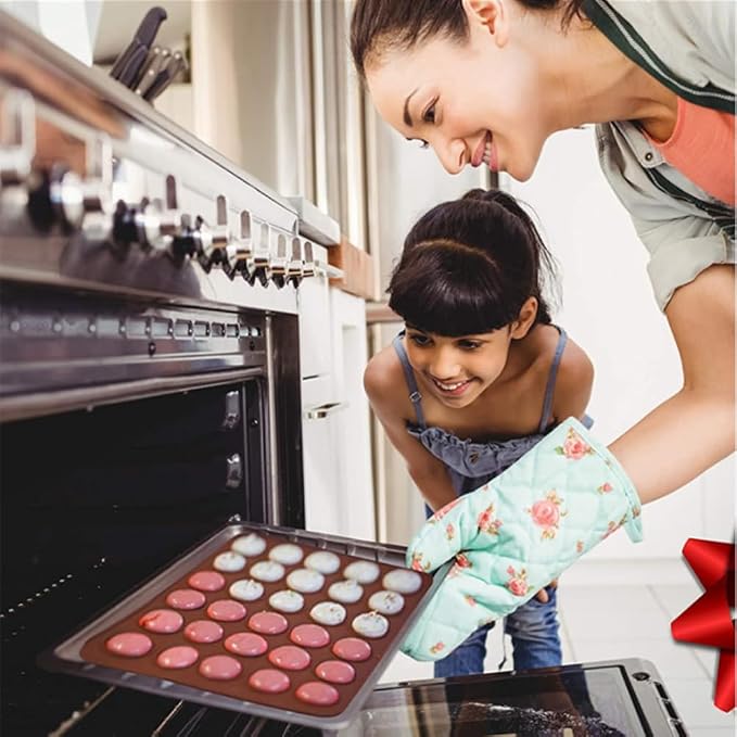 Cocoarm Macaron Silicone Mat, 48 Capacity Silicone Sheet Mat Baking Cookies Pastry DIY Bakeware Decorating Tools for 1.5" Macarons Making, 15.4 x 11.2inch (not include decorating pot)