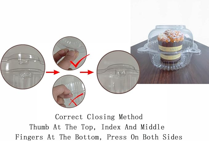 100 Pack Jumbo Muffin Containers, Thicken Plastic Muffin Cartons | Jumbo Thicken Plastic Muffin Cartons,Disposable Clear Plastic Single Muffin Holders,Cupcake Boxes Bulk,Size 4.3 * 3.5inch