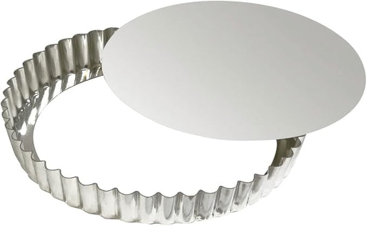 Gobel - Tinplate Round Fluted Tart Mold/Quiche Pan with Removable Bottom - 12 5/8"