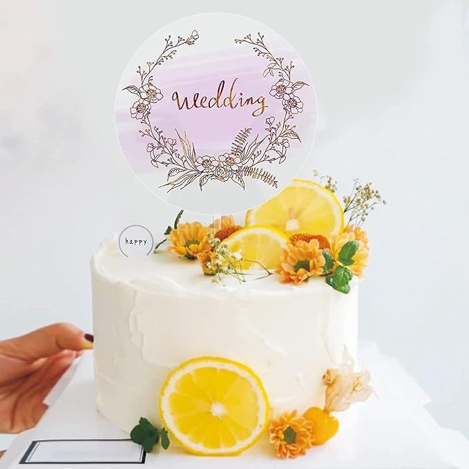 Clear Acrylic Cake Toppers 15 PCS, Blank Acrylic Cake Topper Round DIY Birthday Cake Toppers Personalized Cake Cupcake Toppers Blanks for Wedding Engagement Anniversary Birthday Graduation
