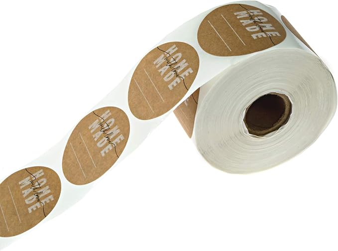 Homemade with Love Canning Stickers / 500 Circle Labels Printed On Sturdy Kraft Stock / 2" Modern Illustrated Decals