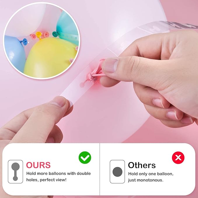 Balloon Arch Decorating Kit - 2 Rolls Tape Strips for Garlands, Party and Wedding Decorations
