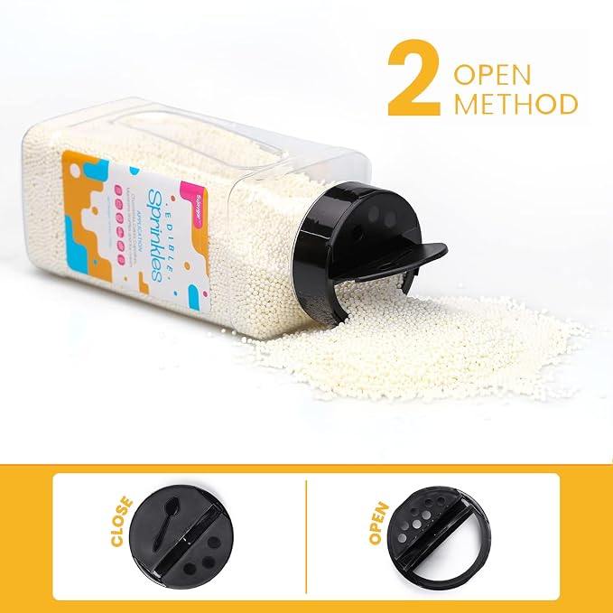 White Nonpareils Sprinkles, Food Grade 1.54 LB Bulk, Sujoygar, White Sprinkles for Cake Decorating, Cupcake, Ice cream, Chocolate
