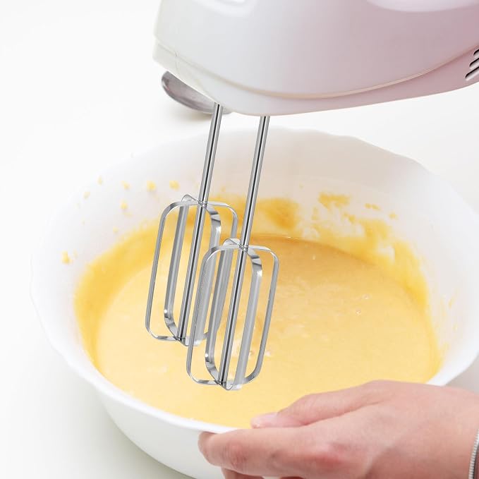 Toyvian Hand Mixer Beaters Replacement, 2pcs Stainless Steel Universal Egg Beater Attachments for Electric Hand Mixers Professional Whisk Parts for Kitchen Baking and Mixing