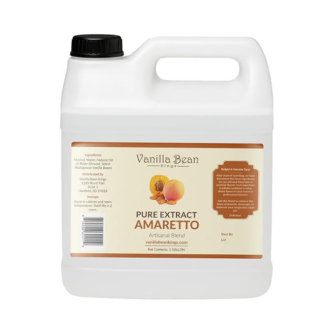 Pure Amaretto Flavor for Baking and Flavoring - Premium Quality Natural Flavors for Baked Goods, Desserts, & Cooking -1 Gallon