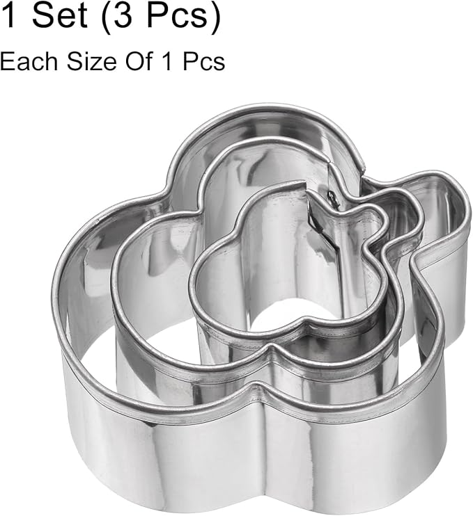 HARFINGTON 3Pcs Club Cookie Cutters Set Assorted Sizes Stainless Steel Holiday Cookie Cutters Biscuit Mould for Pastry Fondant Cake Cookie