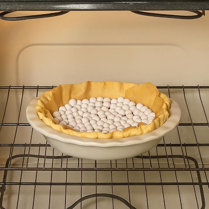 Mrs. Anderson's Baking Ceramic Pie Crust Weights, 1.5-Pounds, Natural Stoneware, For Blind Baking Pie Crusts And Tart Shells With Even Baking Results
