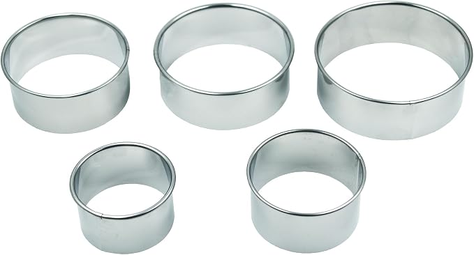 Round Biscuit Cookie Cutters Set,5 PCS Stainless Steel Circle Molds for Pastries Doughs Doughnuts