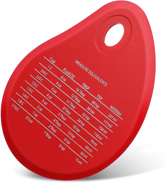 Kichvoe Silicone Dough Scraper with Measuring Scale, Flexible Bowl & Bench Scraper for Bread, Pastry, Sourdough - Multipurpose Cutter and Chopper for Baking, Pizza, Cake