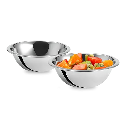OCS Parts 0.75 Quart Mixing Bowls | Set of 2 | 7-Inch Stainless Steel Professional Grade Flat Base Mixing Bowls for Home and Commercial Kitchens | Dishwasher Safe