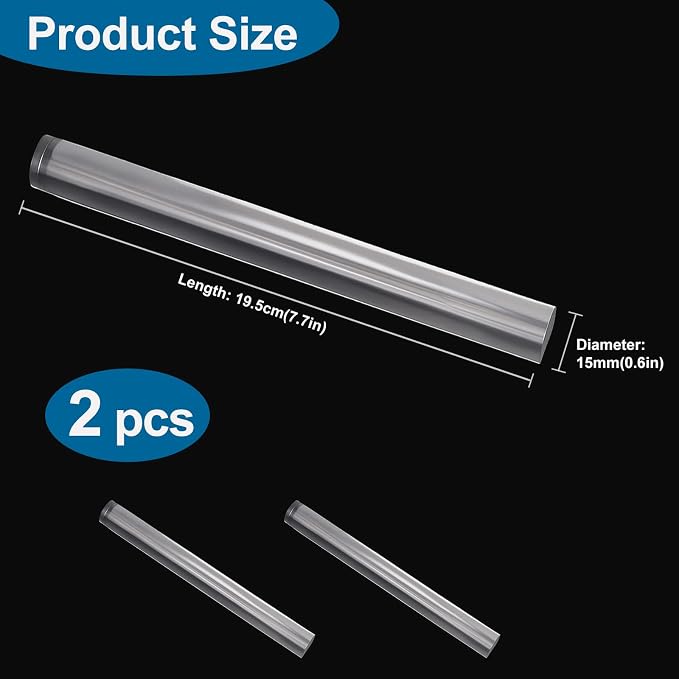 2pcs Acrylic Clay Roller, Plastic Clear Round Tube Roller Pin Polymer Clay Tools for DIY Handmade Crafts Handmade Art Supplies