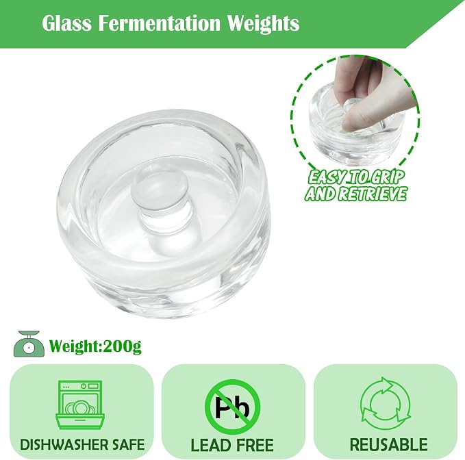 32 oz Mason Jar Fermentation Kit, 2 Pack Fermentation Jars, Fermentation Lids, Fermenting Weights and Airlocks, Complete Fermenting Kit for Making and Storing Sauerkraut（Pack of 2）
