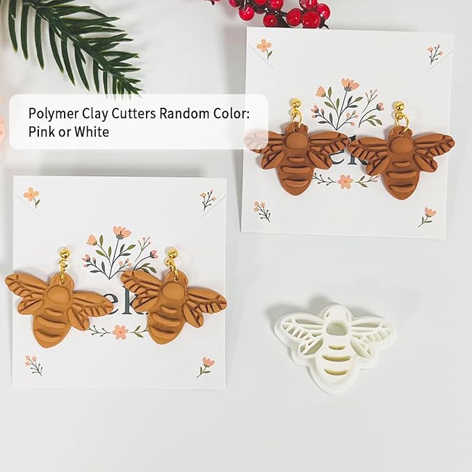 Xaekicr Bee Shape Polymer Clay Cutters Set – Clay Earring Cutters for Handmade Earrings, Clay Tools and Polymer Clay Molds for Jewelry Making