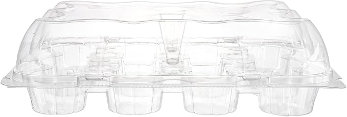 Hedume 12 Pack Cupcake Carrier, 12 Counts Stackable Cupcake Boxes, Clear Cupcake Container with Detachable Lid for Cupcakes, Muffin, BPA-free