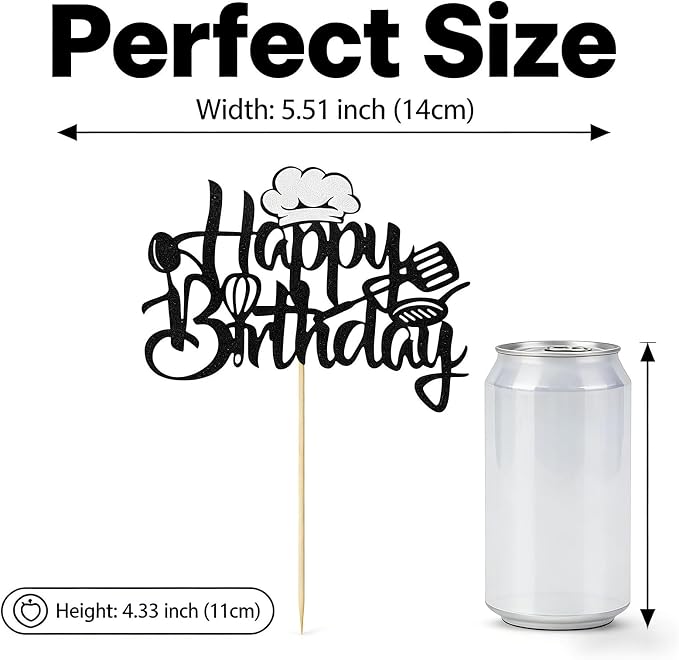Acrylic Happy Birthday Cake Topper Durable Reusable Perfect for Birthday Cakes, Cupcakes, Dessert Tables Ideal for Kids Adults Birthday Celebrants (Black-2)