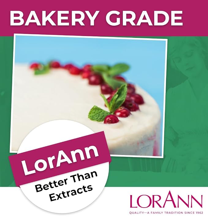 LorAnn Oils Peppermint Bakery Emulsion: True Essence, Ideal for Boosting Fruit Tones in Cakes, Cookies & Desserts, Gluten-Free, Keto-Friendly, Extract Substitute Essential for Your Kitchen, 2 Oz