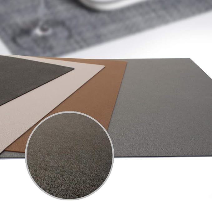ME.FAN Silicone Placemats [17.7''x12.6''] Heat-Resistant Thicken Non-Slip Tablemats Non-Skid Table Mats Set of 4 (Dark Gary)