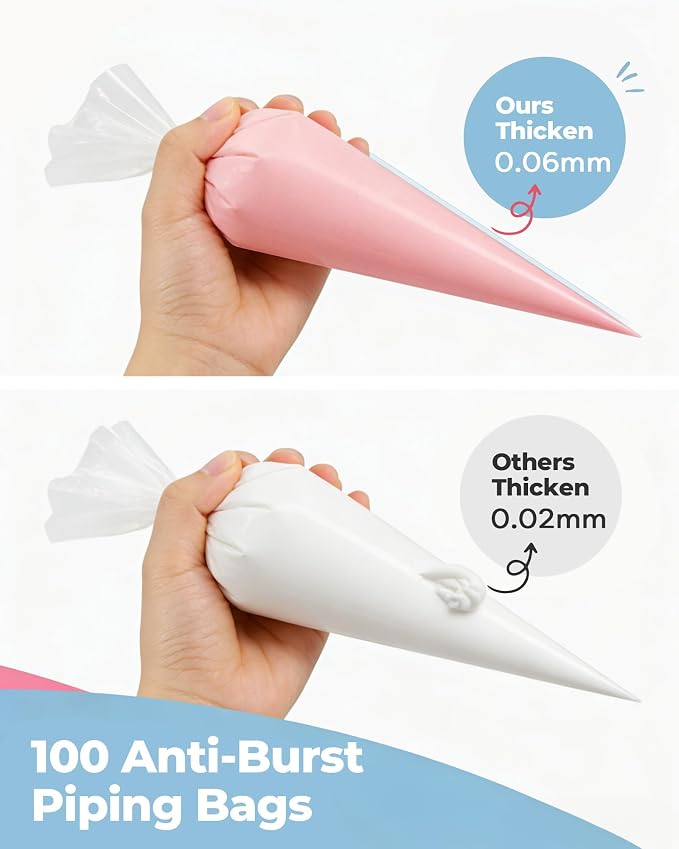 Kootek 6Pcs Cake Decorating Kit and 124Pcs Icing Piping Bags and Tips Set