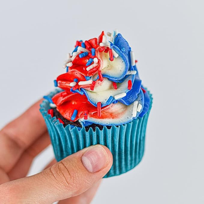 Patriotic Jimmies Sprinkles for Cake, Cookie, Cupcake Decorating, and Baking - 4th of July Cake Decorations in Red White and Blue Jimmies - Vegan Sprinkles for Donuts and Cookies