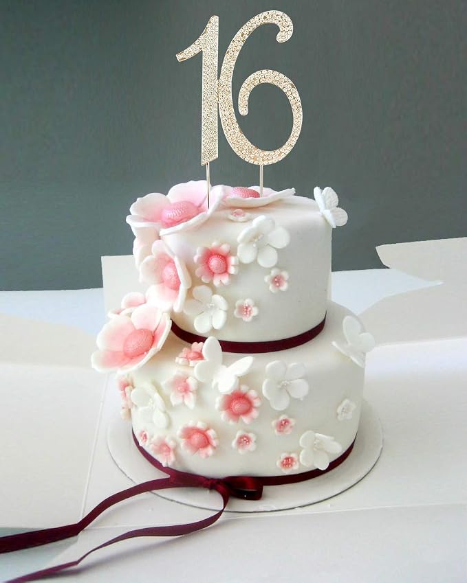 Scotamalone16 Cake Topper Premium Bling Rhinestone Diamond Gems