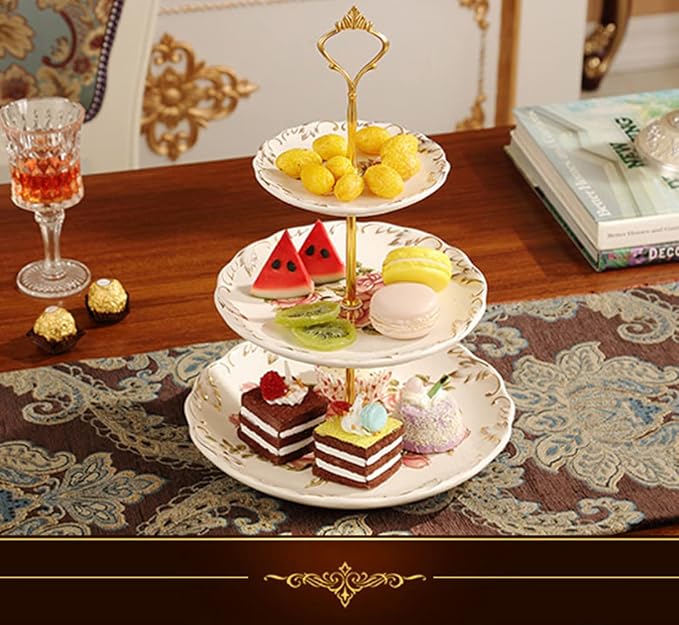 BetterJonny 6 Sets Cake Tray Stand Handle, 3 Tier Cake Stand Fittings Hardware Holder for Wedding and Party Making Resin Cupcake Dessert Platter Stand
