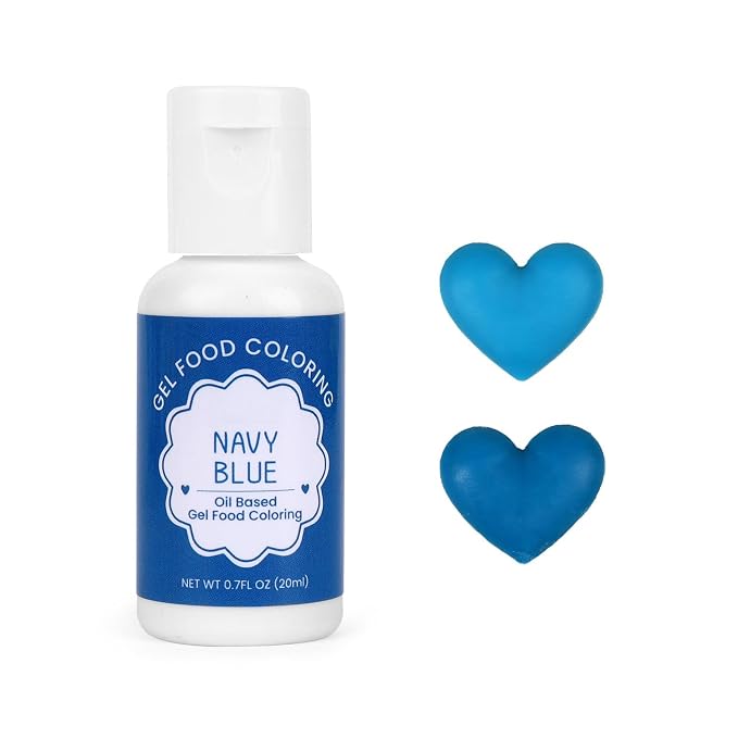 Oil Based Food Coloring for Chocolate, 20ml Edible Navy Blue Oil Based Food Coloring Gel for Cake Decorating, Sugar, Candy Melts, Baking, Cookies, Icing Frosting, Meringues, Cream- 0.7 Fl. Oz(Navy Blue)