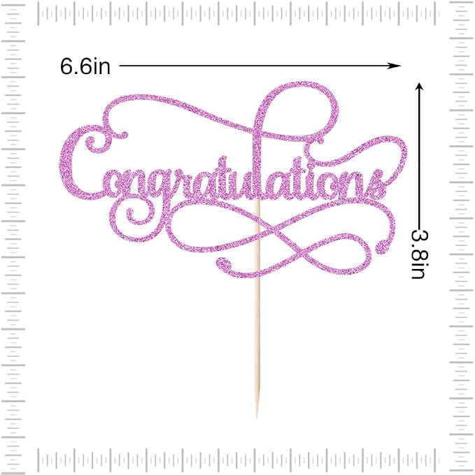 Congratulations Cake Topper,Congratulations 2026 Graduation Cake Topper,Graduation, Wedding, Retirement, Birthday, Anniversary, Celebration Party Decorations Supplies(Purple)