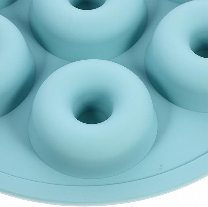 Silicone Donut Baking Pan 7-cavity Non-stick Reusable Mold Small Cake Making Tray for Kitchen Home Baking Nordic Green
