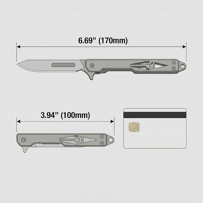 Bread Lame Bread Scoring Tool for Sourdough Baking, Folding Bread Scorer with 5PCS #60 Stainless Steel Blades, All-Metal Scoring Knife for Home Kitchen and Baking Classes, Sandblasted Gray