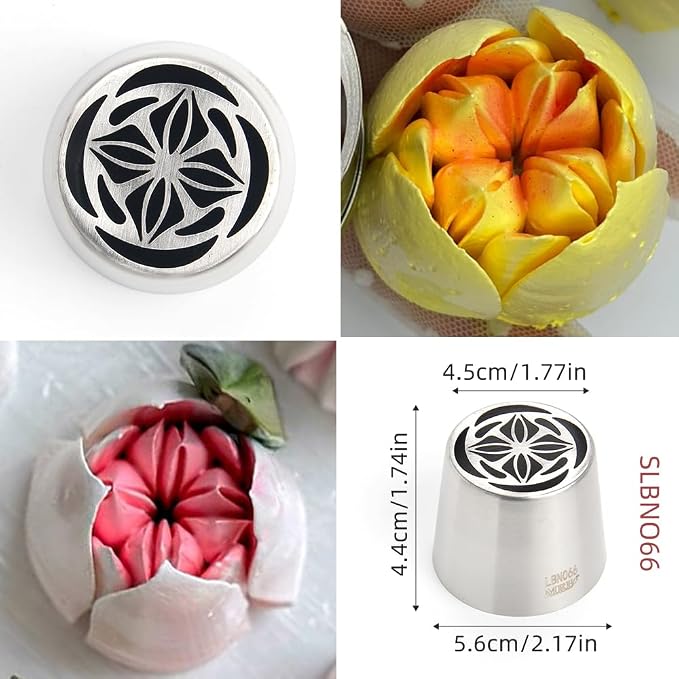 1 Piece Stainless Steel XXL Russian 4 Petals Flower Icing Tips,Pastry Frosting Piping Nozzles for Cake Marshmallow Bouquet,Cake Decorating Tips,Flower Frosting Nozzles for Decorating,Baking Tools