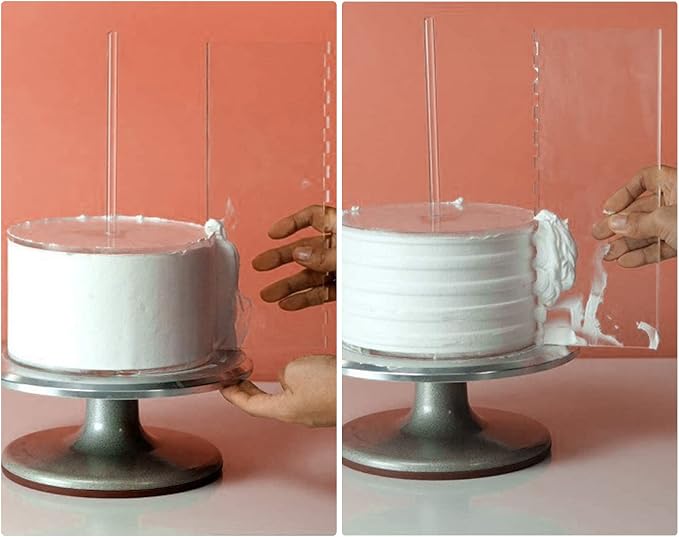 Coloch 11 Pieces Acrylic Cake Discs Set, 6.25/8.25/10.25 Inch Clear Cake Decorating Supplies with 6 Acrylic Discs, 2 Icing Scraper and 3 Center Dowel for 3 Tier Cake Making, Serving Bake Goods