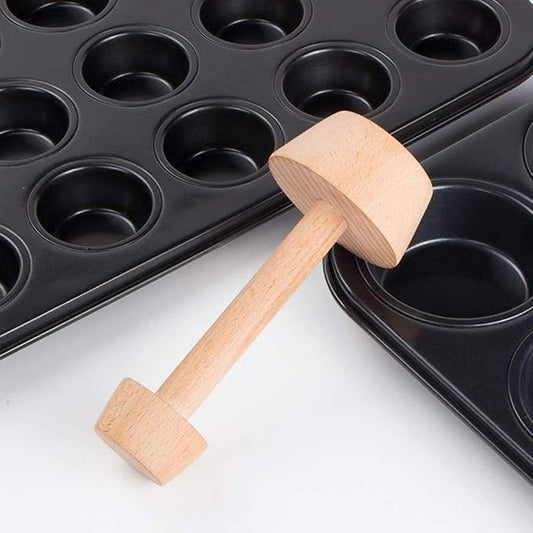 GANPUB 1 Pc Tart Tamper Pastry Tamper Double Side Wooden Egg Tart Tamper Mold DIY Cake Pastry Pusher for Kitchen Party Baking Tools, Pie, Tart and Quiche Pans（It is 14.8 cm long）