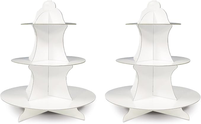 Beistle Cupcake Stands, 13.5", White, 2 Piece Pack