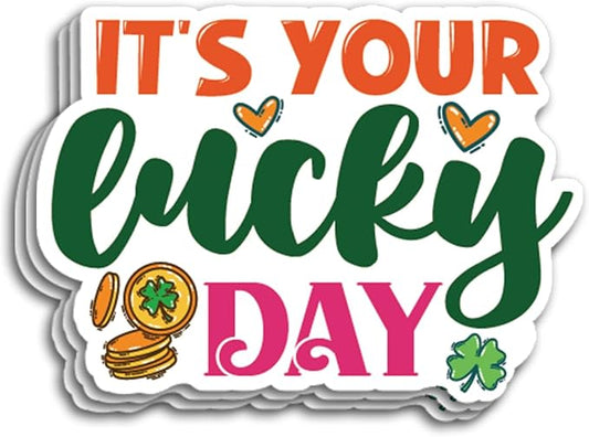 200 PCS St. Patrick's Day Packaging Stickers,It's Your Lucky Day Stickers for Small Business Envelopes Shipping Boxes Gift Packaging