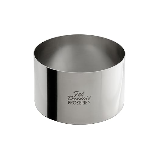 Fat Daddio's Round Cake & Pastry Ring Stainless Steel, 3.5 x 2 Inch, Silver