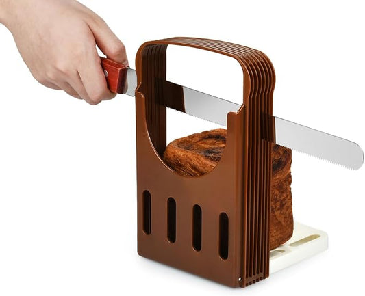 Bread Slicer for Homemade Bread 4 Slice Thickness Bread Cutting Guide Plastic Foldable Compact Sandwich Loaf Slicer
