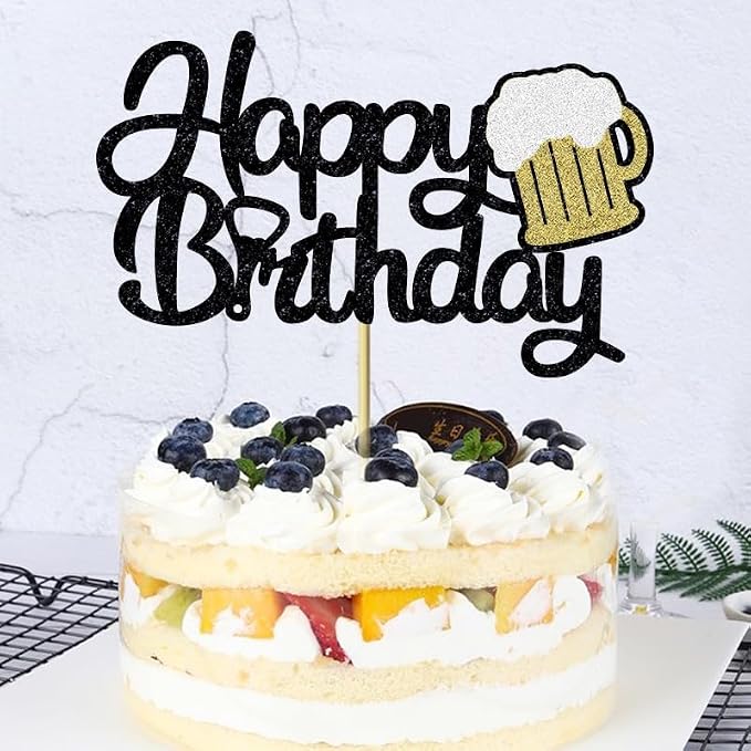 DIY Beer Mug Happy Birthday Cake Topper Beer Theme Party Birthday Party Decorations