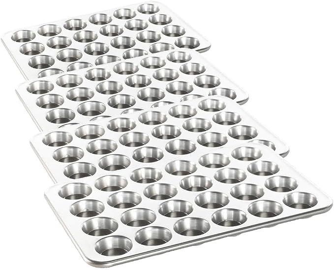 Nordic Ware Natural Aluminum Commercial Petite Muffin Pan, 24-Cavities (Pack of 4)