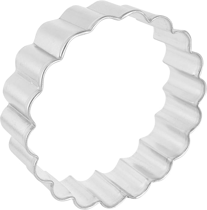 R&M Fluted Round 3.5" Cookie Cutter Stainless Steel - Baking Tool for Cookies, Fondant & Crafts