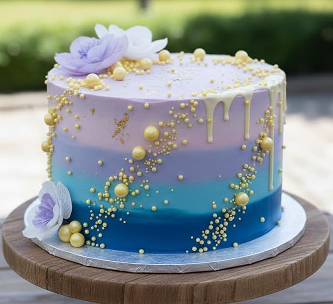 Edible Pearl Sprinkles, Lemon Yellow, 26 Colors Mixed Size | Sugar Pearls, For Cakes, Cupcakes, Cookies, Donuts & Ice Cream, Gluten Free, Food Grade, Wedding & Valentine's Day Decoration