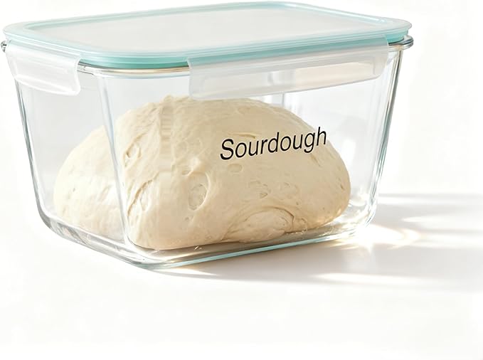 2.6L/88 oz Sourdough Starter Jar, Large Glass Jar with Airtight Lid, Sourdough Bread Baking Supplies, Sour Dough Starter Tools Kit, Wide Mouth Fermentation Jar, Kitchen Food Storage Container