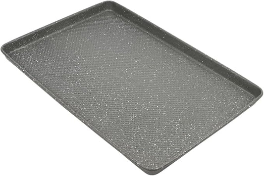 David Burke 17x11 Cookie Sheet – Carbon Steel, PFTE & PFOA Free, Oven Safe, Non-Toxic, Perfect for Baking and Roasting – Gray Speckle