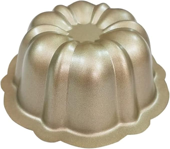 4 Pack Mini Cake Pan, 4 Inch Nonstick Fluted Tube Cake Pans, Black Carbon Steel Fluted Cake Mini Oven Baking Mold Metal Round Pumpkin Shaped Cake Mould for Cupcake,Muffin,Brownie,Pudding - Gold